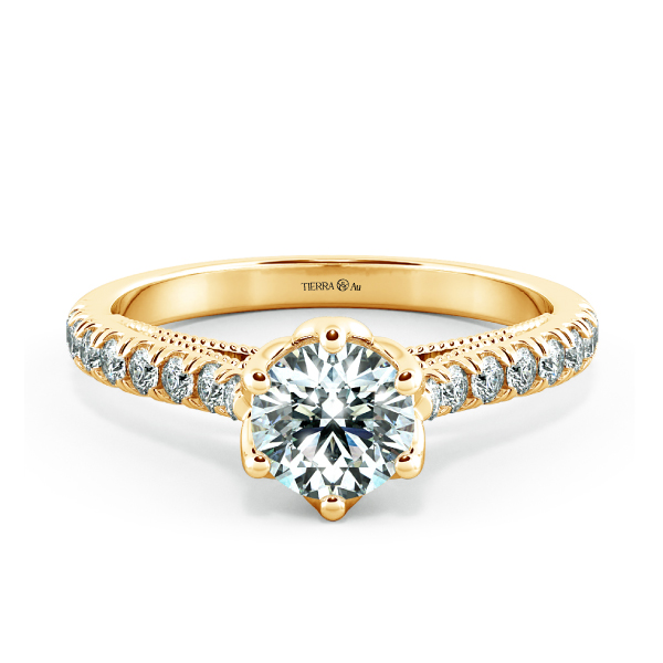 Nhẫn đính hôn Bridge Accent vintage, đai tấm NCH1608 1